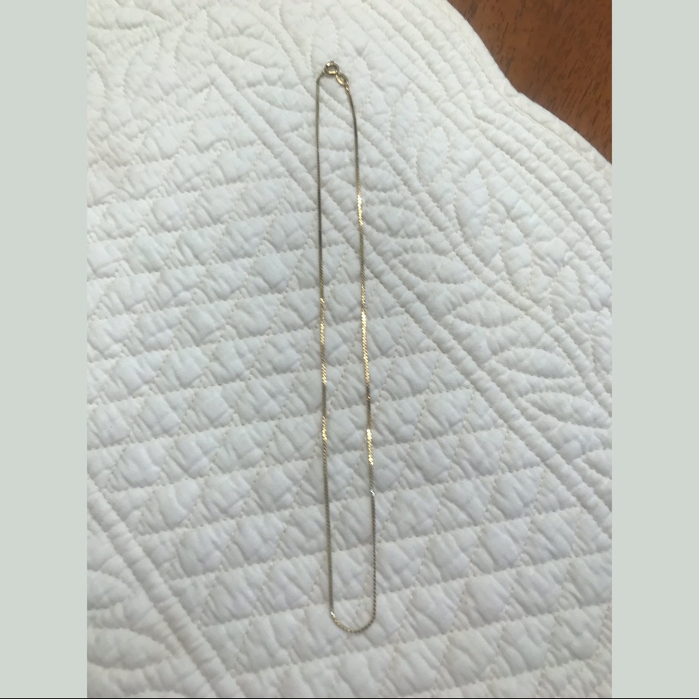 14k Solid Yellow Gold 14” Chain Necklace EUC!